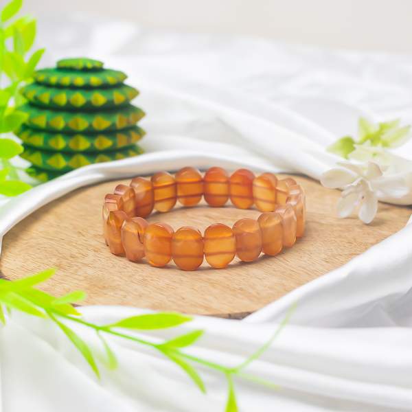 Carnelian Gem Cut Crystal Bracelet for Vitality & Confidence