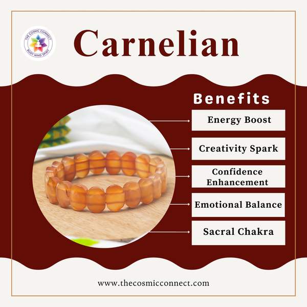 Carnelian Gem Cut Crystal Bracelet for Vitality & Confidence 2