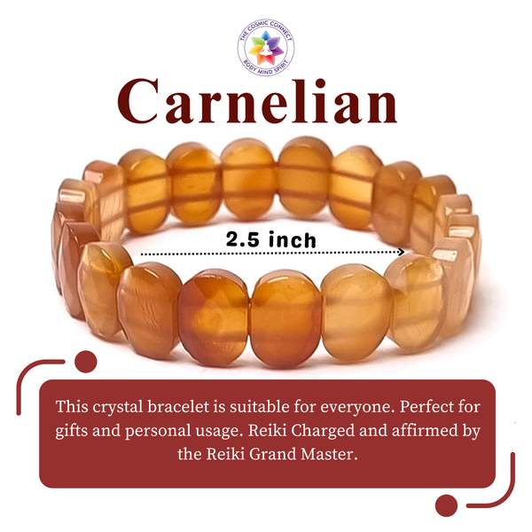 Carnelian Gem Cut Crystal Bracelet for Vitality & Confidence 3