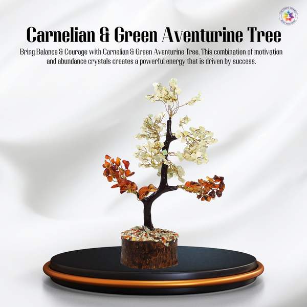 Carnelian & Green Aventurine Crystal Tree for Prosperity and Courage 3