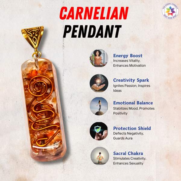 Carnelian Orgone Pendant Ignite Passion, Confidence & Creativity 2