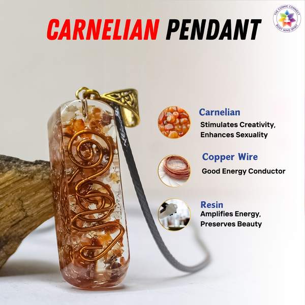 Carnelian Orgone Pendant Ignite Passion, Confidence & Creativity 3