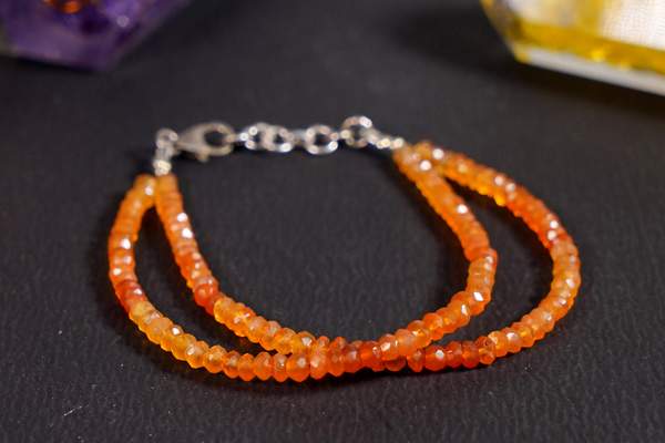Carnelian Silver Bracelet for Confidence & Creativity
