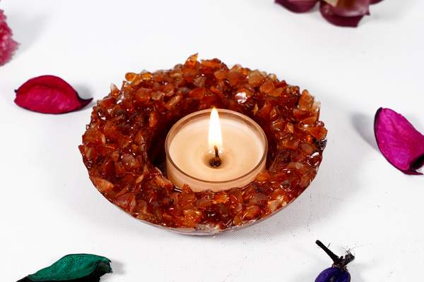 Carnelian T-Light Candle Holder Ignite Creativity & Warmth 2