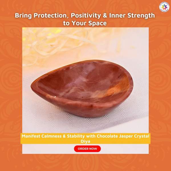 Chocolate Jasper Crystal Diya for Home & Temple Décor, Laxmi Pujan 8