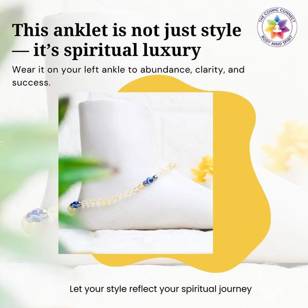 Citrine Crystal Anklet for Attract Prosperity, Joy & Confidence 5