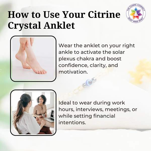Citrine Crystal Anklet for Attract Prosperity, Joy & Confidence 6