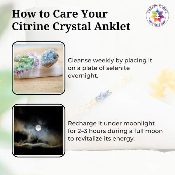 Citrine Crystal Anklet for Attract Prosperity, Joy & Confidence 7