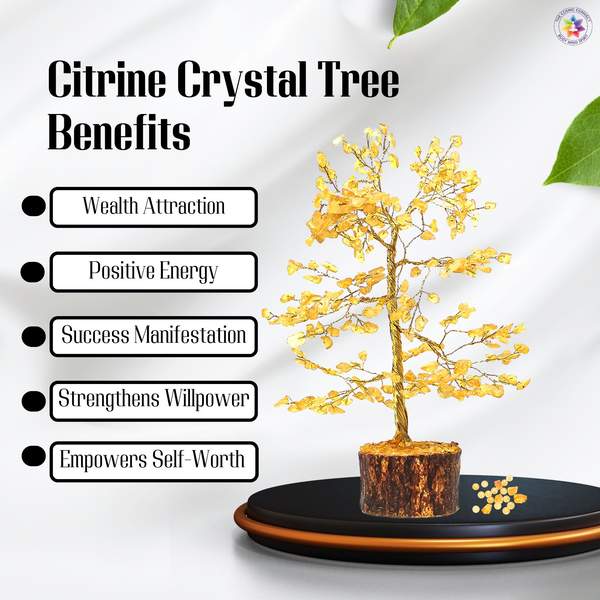 Citrine Golden Wired Crystal Tree for Attract Abundance & Uplift Energy 4