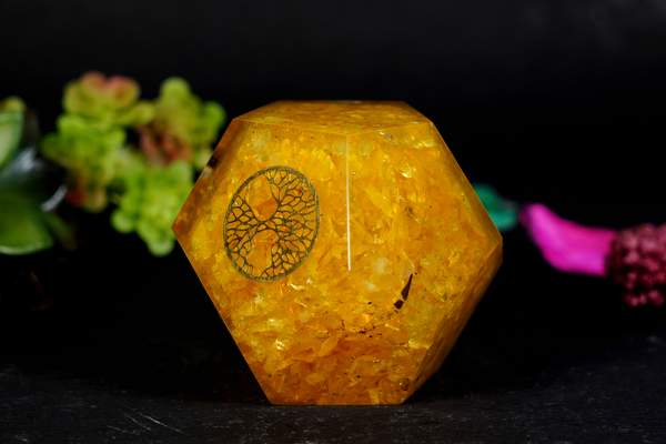 Citrine Orgone Dodecahedron for Abundance, & Success