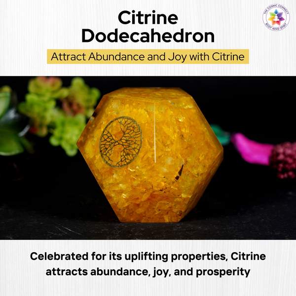 Citrine Orgone Dodecahedron for Abundance, & Success 2