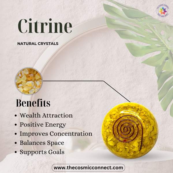 Citrine Orgone Paper Weight for Prosperity, Joy & Positive Energy 2