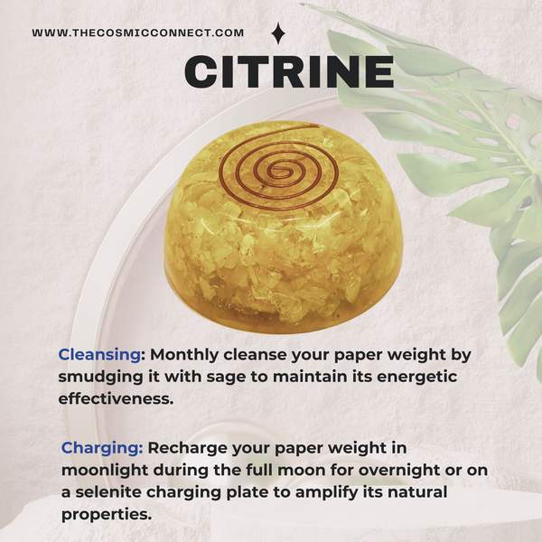 Citrine Orgone Paper Weight for Prosperity, Joy & Positive Energy 4