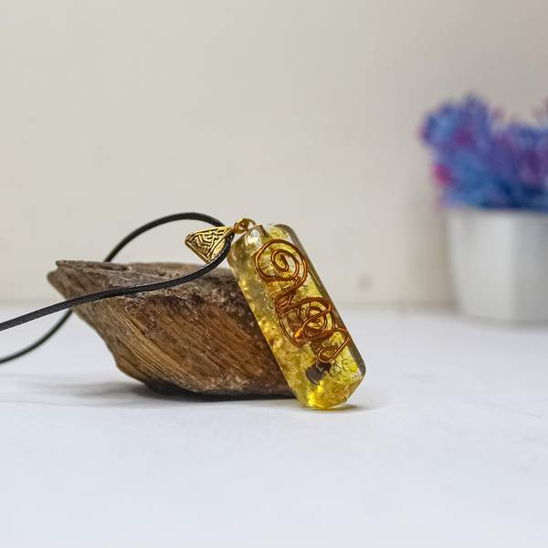 Citrine Orgone Pendant Manifest Abundance, Joy & Confidence