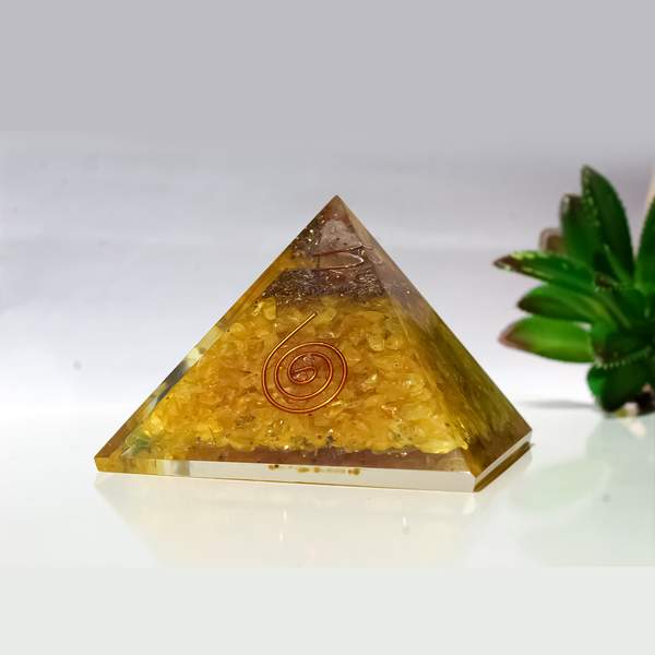 Citrine Orgone Pyramid for Abundance, Confidence & Positivity 2