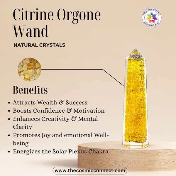 Citrine Orgone Wand Manifest Abundance, Joy & Positivity 2