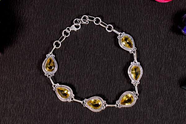 Citrine Silver Bracelet Manifest Abundance, Joy & Vitality