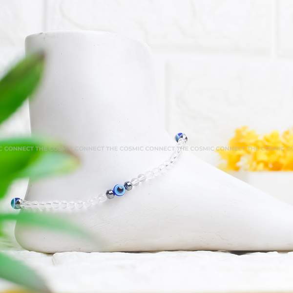 Clear Quartz Crystal Anklet Amplify Your Energy & Intentions