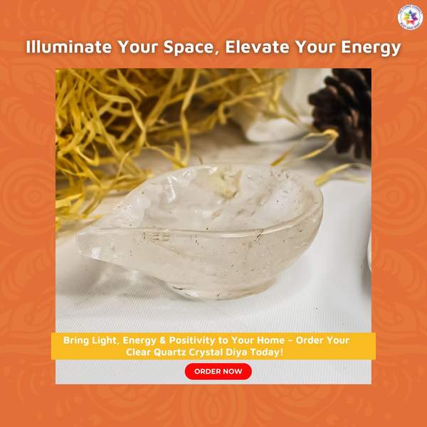 Clear Quartz Crystal Diya Clarity & Energy Balance for Meditation and Decor 8