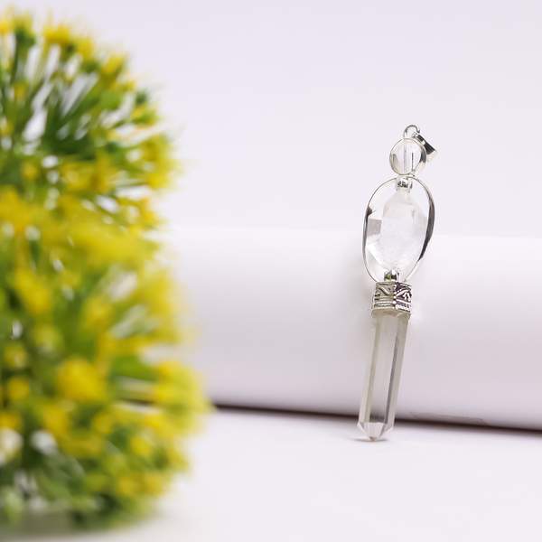 Clear Quartz Crystal Pendant for Amplify Energy, Clarity & Healing 6