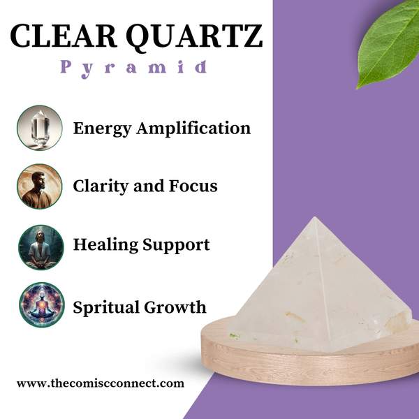 Clear Quartz Crystal Pyramid Master Healer for Clarity, and Spiritual Growth 3