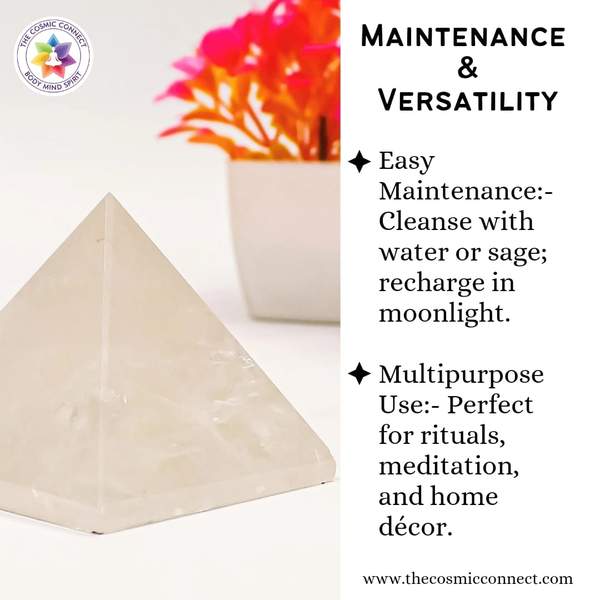 Clear Quartz Crystal Pyramid Master Healer for Clarity, and Spiritual Growth 5