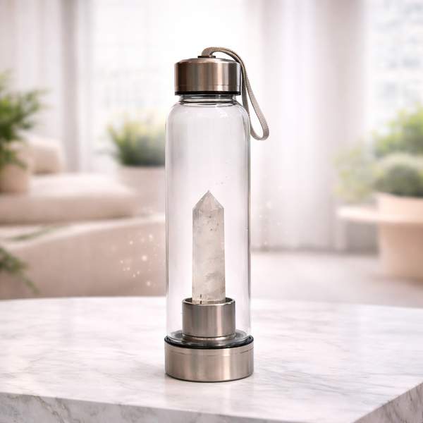 Clear Quartz Crystal Water Bottle Enhance Your Healing Journey with Pure Clarity
