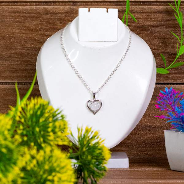 Clear Quartz Heart Crystal Pendant for Clarity & Inner Healing