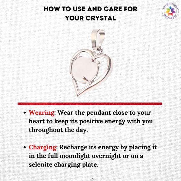 Clear Quartz Heart Crystal Pendant for Clarity & Inner Healing 3
