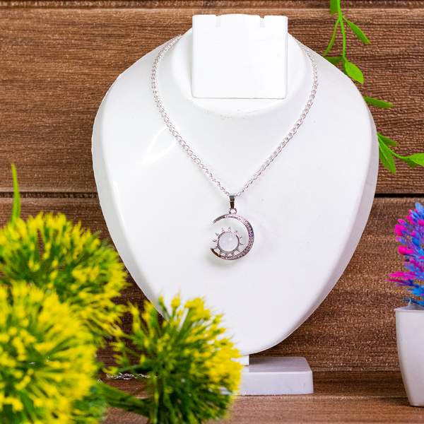 Clear Quartz Moon Style Pendant for Clarity & Spiritual Growth