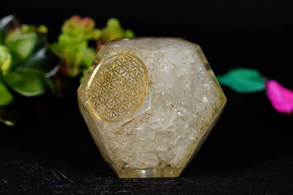 Clear Quartz Orgone Dodecahedron for Clarity, & Spiritual Growth