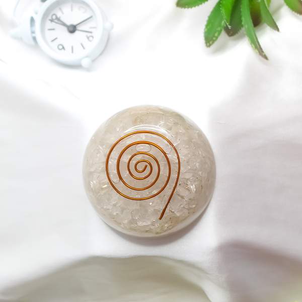 Clear Quartz Orgone Paper Weight for Amplify Energy, Clarity & Positivity