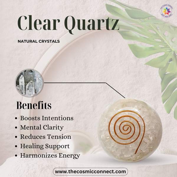Clear Quartz Orgone Paper Weight for Amplify Energy, Clarity & Positivity 2