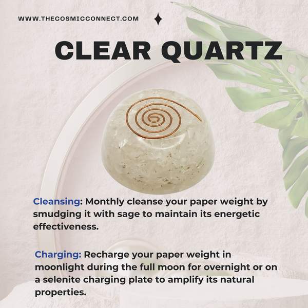 Clear Quartz Orgone Paper Weight for Amplify Energy, Clarity & Positivity 4