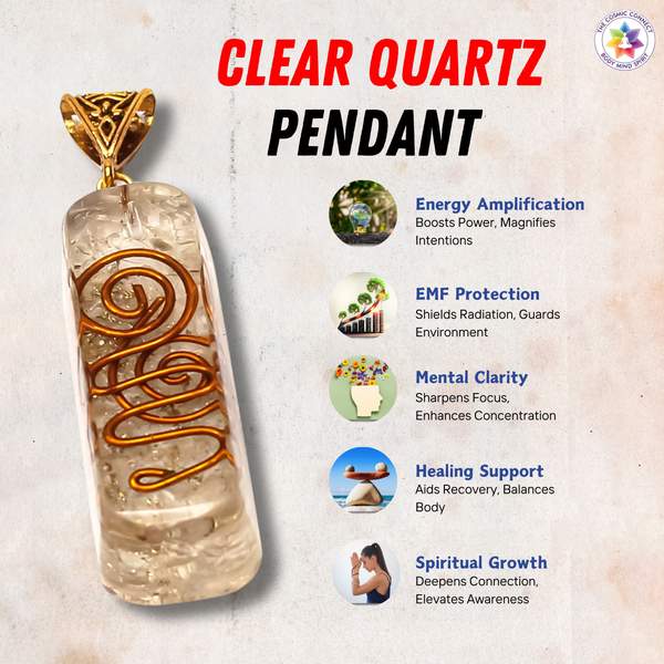 Clear Quartz Orgone Pendant for Clarity & Spiritual Healing 2