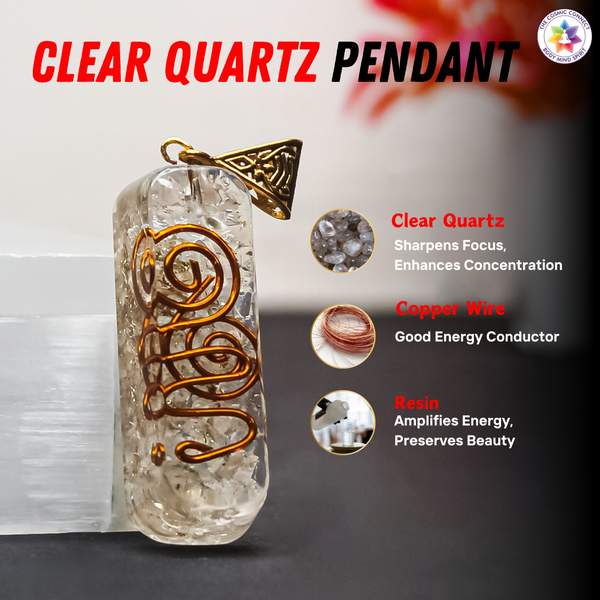 Clear Quartz Orgone Pendant for Clarity & Spiritual Healing 3