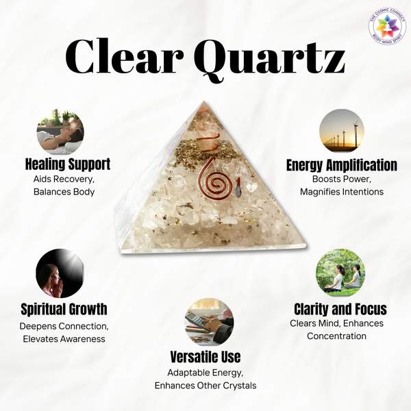 Clear Quartz Orgone Pyramid for Clarity, Energy & Balance 3