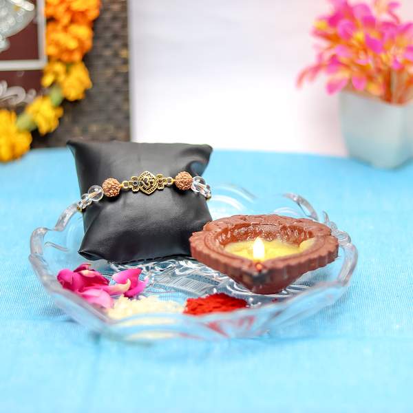 Clear Quartz & Rudraksha Crystal Rakhi for Focus, & Protection Reiki Energized 6