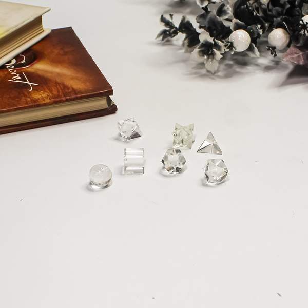 Clear Quartz Sacred Geometry Set of 7 Shapes