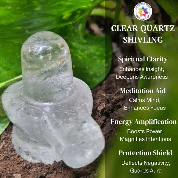 Clear Quartz Shivling the Divine Amplifier for Spiritual Growth & Healing 2