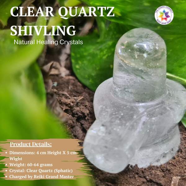 Clear Quartz Shivling the Divine Amplifier for Spiritual Growth & Healing 3