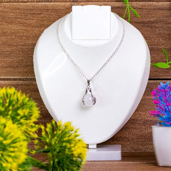 Clear Quartz Sphere Crystal Pendant for Amplify Energy, & Clarity