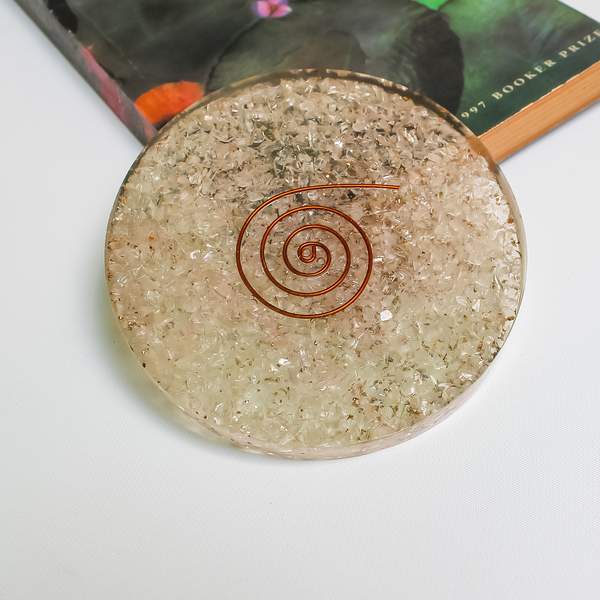 Clear Quartz Water Coaster for Mind, Body, and Spirit