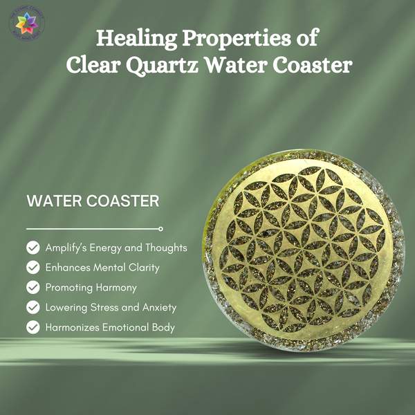 Clear Quartz Water Coaster for Mind, Body, and Spirit 3