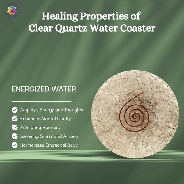 Clear Quartz Water Coaster for Mind, Body, and Spirit 6
