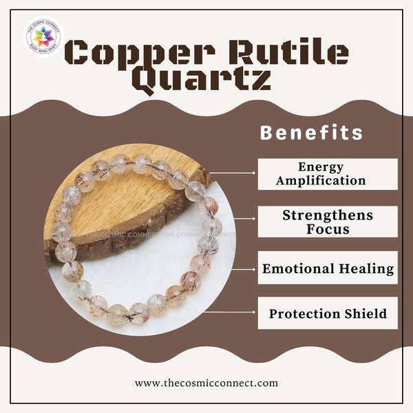 Copper Rutile Quartz Healing Bracelet for The Stone of Energy & Clarity 3