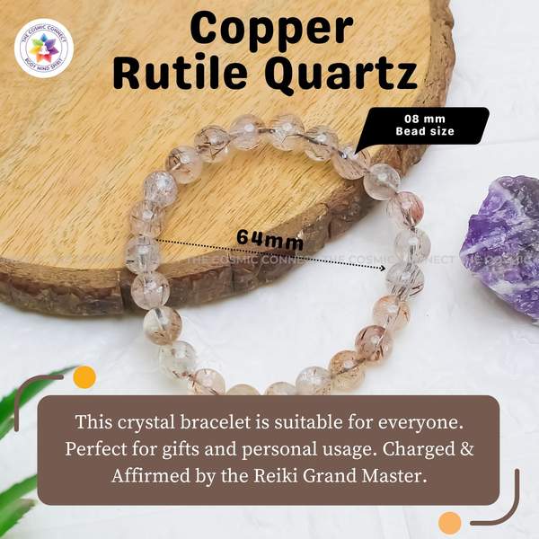 Copper Rutile Quartz Healing Bracelet for The Stone of Energy & Clarity 4