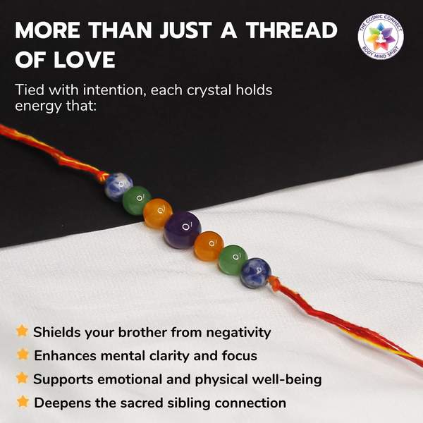 Crystal Healing Rakhi for Confidence, Clarity & Good Fortune Reiki-Charged 5