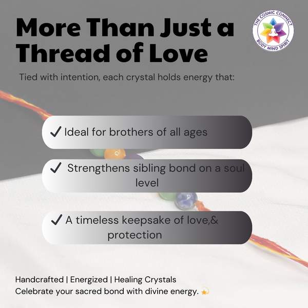 Crystal Healing Rakhi for Confidence, Clarity & Good Fortune Reiki-Charged 6