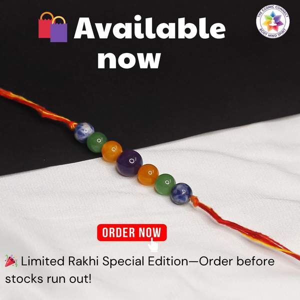 Crystal Healing Rakhi for Confidence, Clarity & Good Fortune Reiki-Charged 7